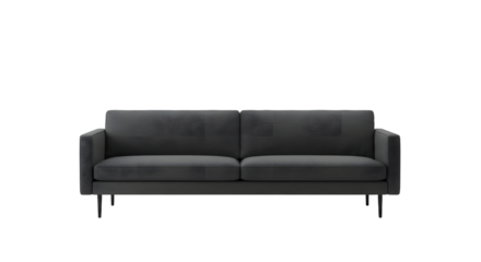 Modern Black Couch in Living Room with Minimalist Decor