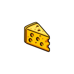 Cheese Slice Icon Vector Illustration – Simple Flat Design