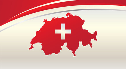 Happy Swiss national day greeting card background © Masden
