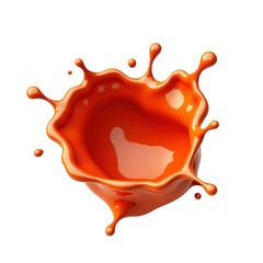 Vibrant orange liquid splash against a black background.