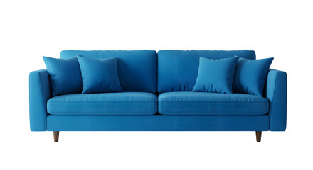 Modern Blue Sofa with Cushions - Contemporary Furniture for Living Room Decor