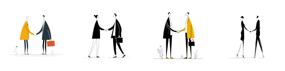 Business Handshake Silhouettes: Collaboration and Partnership
