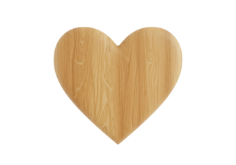 A wooden heart-shaped decoration on a plain background, ideal for love-themed designs