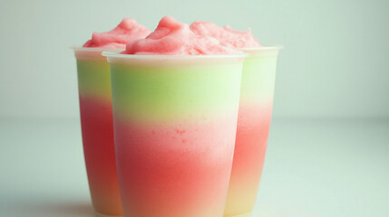 watermelon smoothie in a glass with mint baground