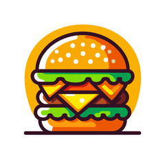 Delicious Burger Vector Illustration in Flat Style

