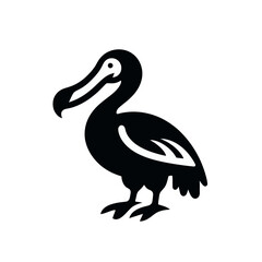 Dodo Bird Silhouette Icon Vector Isolated on White Background © Khairul