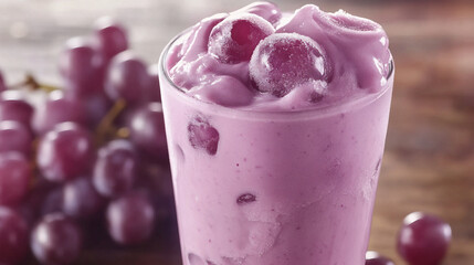 raspberry grape ice cream wirh grape fruit baground