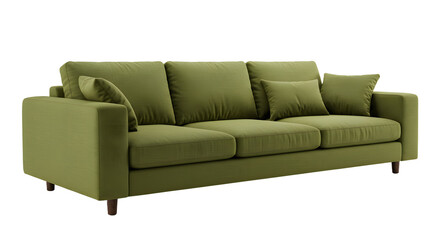 Modern Green Sofa with Cushions ? Comfortable Living Room Furniture