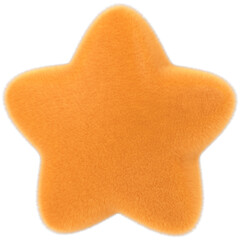 orange star shape fluffy shape 3d Icon design element isolated on white background