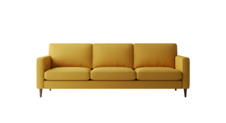 Elegant Yellow Sofa Against Black Background for Modern Home Interior Design