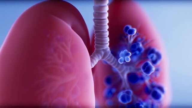 Detailed Visualization of Human Lungs and Bronchial Tree Animation Video