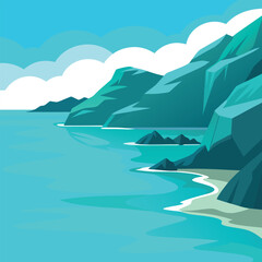 Beautiful turquoise ocean with crystal clear water and gentle waves