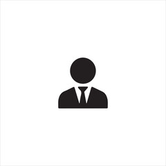 Black silhouette icon of a person in a suit and tie male