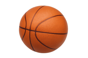 Classic Orange Basketball with Transparent Background
