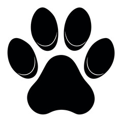 Realistic dog paw print outline for pet care and animal themes