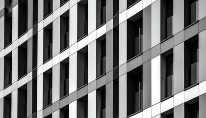 Monochromatic modern architecture: A captivating facade of a contemporary building