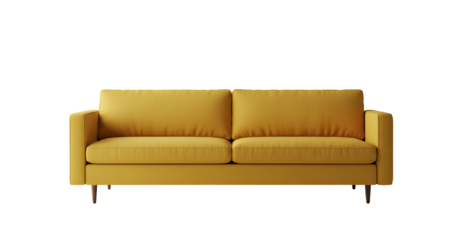 Modern Yellow Sofa in Minimalist Interior for Comfortable Living Room