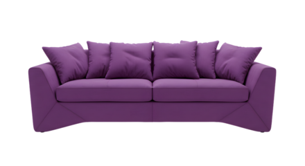 Vibrant Purple Sofa with Cushions for Modern Living Room Decor