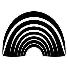 Realistic layered black silhouette of a powerful ocean wave cresting