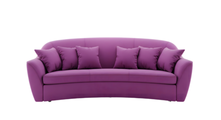 Stylish Purple Sofa with Cushions for Modern Living Room Interior