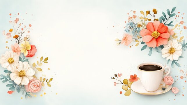 Chic French vintage poster design in soft watercolor and ink, elegant details and muted palette, isolated on warm ivory background