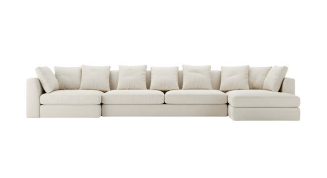Elegant Modern White Sofa in Living Room for Home Interior Design