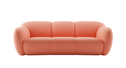 Elegant Pink Sofa with Smooth Curves in Living Room Interior