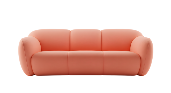 Elegant Pink Sofa with Smooth Curves in Living Room Interior