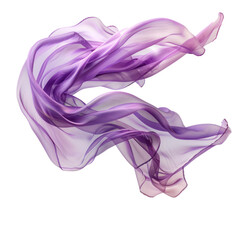 Purple and pink flowing fabric against a transparent background