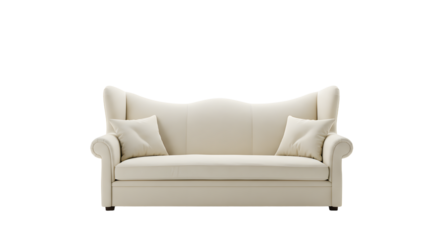 Elegant White Sofa with Cushions - Modern Living Room Furniture for Stylish Interiors