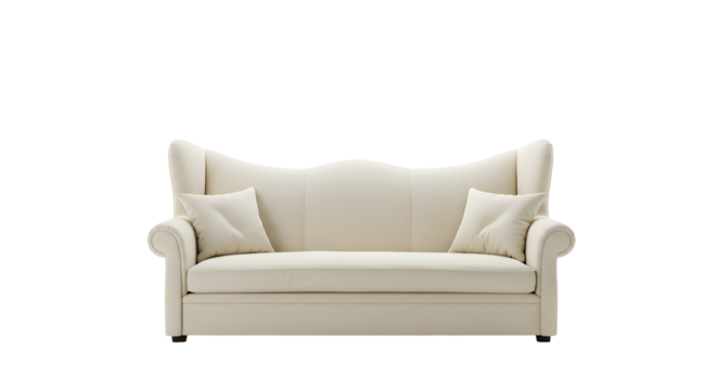 Elegant White Sofa with Cushions - Modern Living Room Furniture for Stylish Interiors - Powered by Adobe