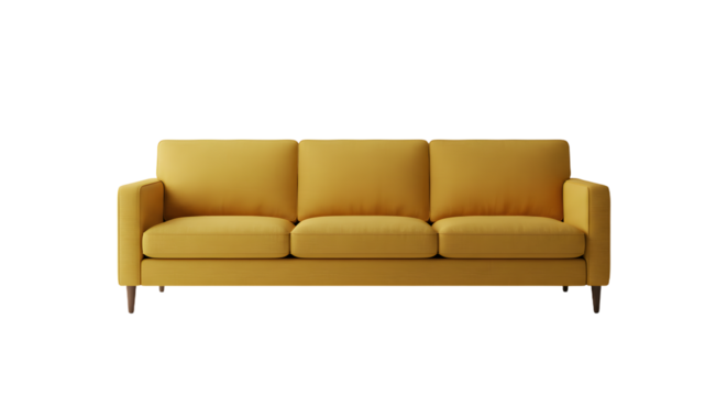 Elegant Yellow Sofa Against Black Background for Modern Home Interior Design