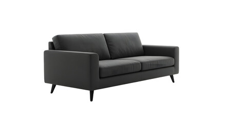 Fototapeta premium Modern Black Sofa for Living Room Interior, Comfortable Couch for Lounge Space