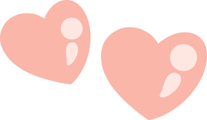 Two pink hearts appear on a transparent background.