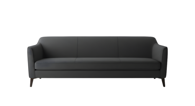Modern Gray Sofa on a White Background for Living Room Interior Design