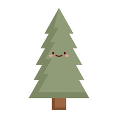 Green Pine Tree Flat Icon