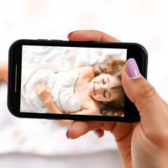 Banner full photo trend image collage of happy girl lay longer bubble communication sunbath hand hold phone screen chatterbox