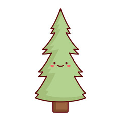 Green Pine Tree Flat Icon