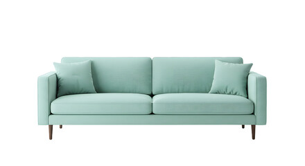 Fototapeta premium Modern Light Green Sofa with Cushions for Living Room Decor