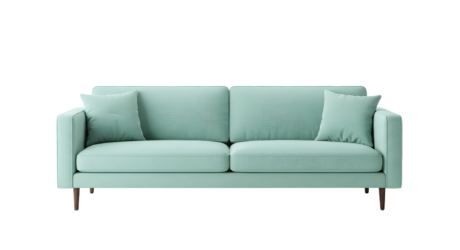 Modern Light Green Sofa with Cushions for Living Room Decor