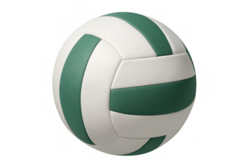 Green and White Volleyball on Transparent Background
