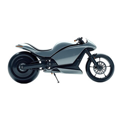 Obraz premium Modern motorcycle rendered in a sleek, light gray color.