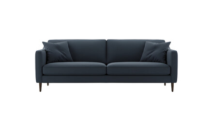 Fototapeta premium Stylish Dark Blue Sofa for Modern Living Room Interior