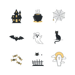 Halloween Icons: Spooky Season Flat Design