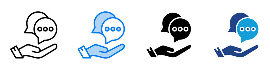 Talking icon set multiple style collection