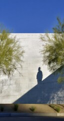 Fototapeta premium Shadowy figure against a light wall