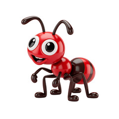 Cheerful cartoon ant character with a bright smile bringing joy to any project design element