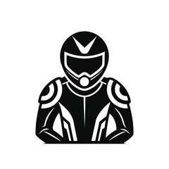 Motorcyclist Avatar with Helmet – Front View Illustration

