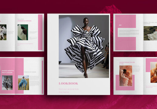 Pink Fashion Studio Look Book Brochure Layout