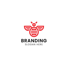 Modern abstract bee logo template